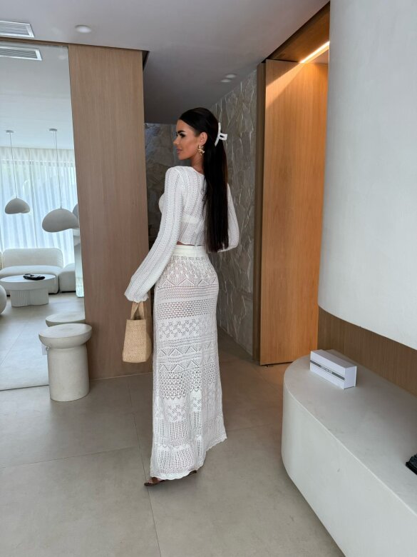 Spódnica Leparia ażurowa ecru