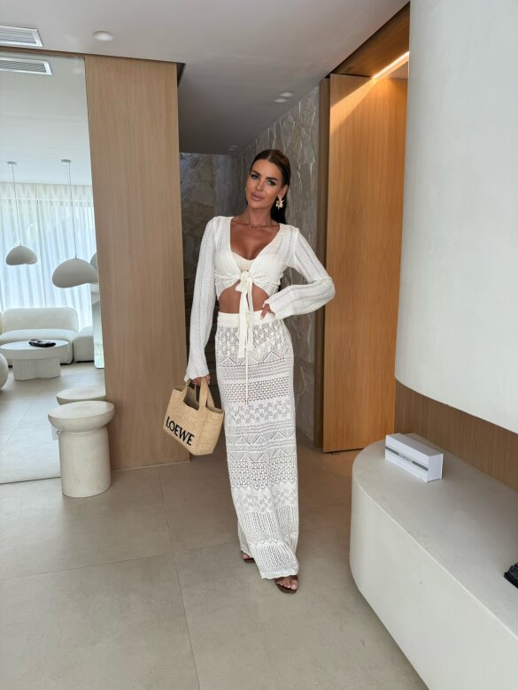 Spódnica Leparia ażurowa ecru