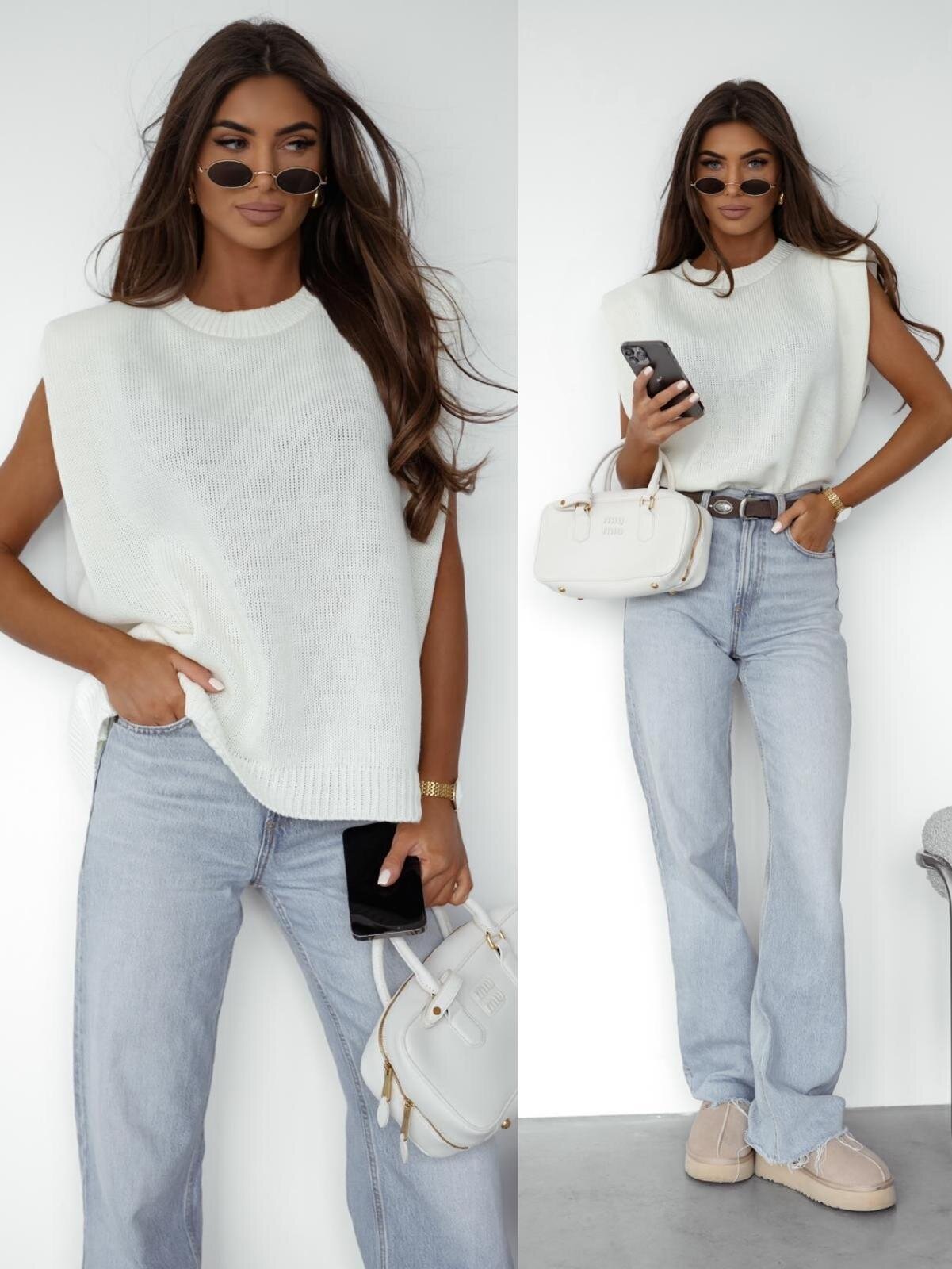 Bluzka Eddie sweterkowa ecru