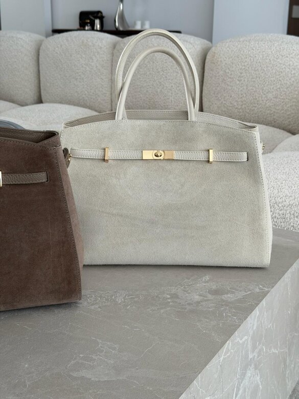 Torebka Verde skóra naturalna jasnobeżowa