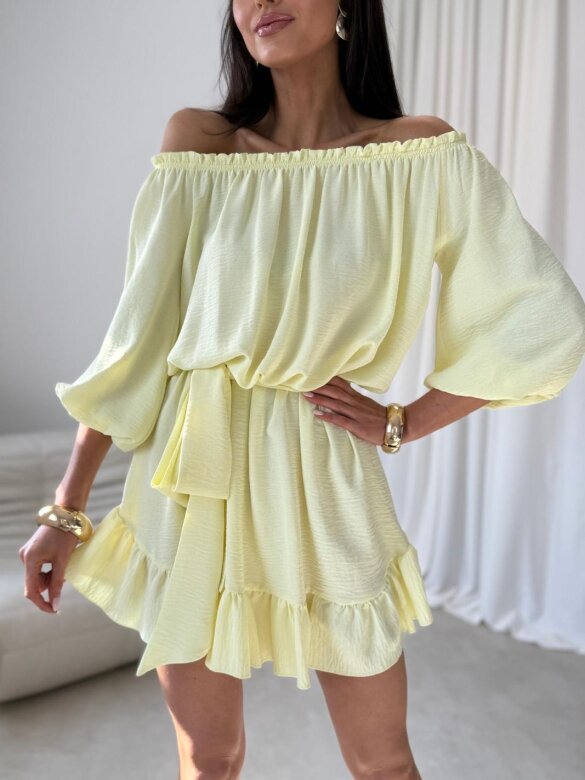 Sukienka Calista hiszpanka butter yellow