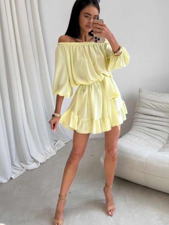 Sukienka Calista hiszpanka butter yellow