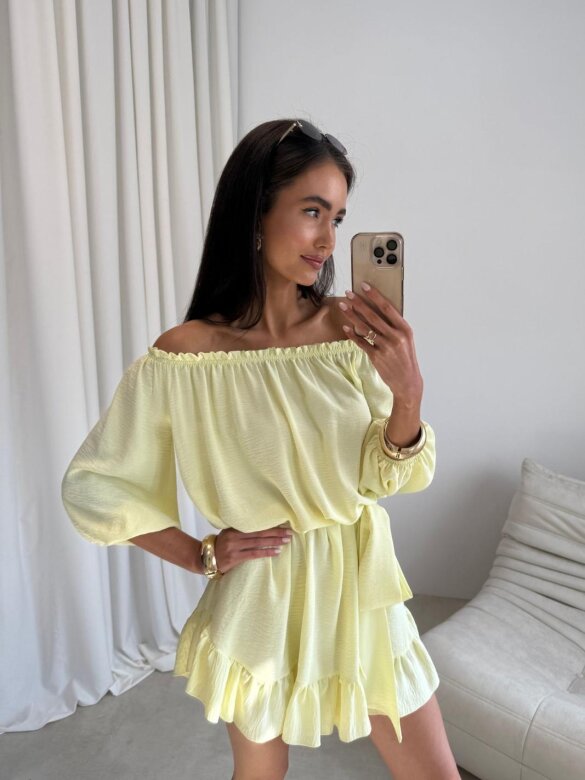 Sukienka Calista hiszpanka butter yellow