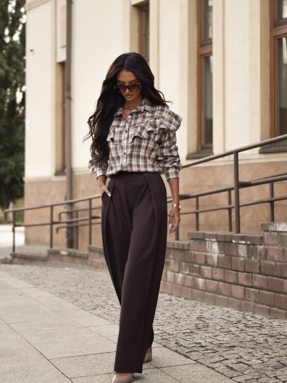 Trousers Mauricio with viscose chocolat