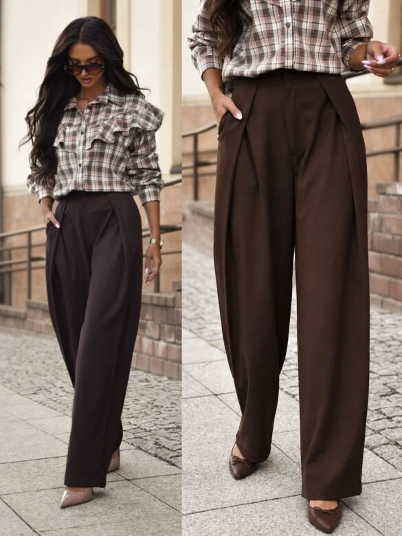Trousers Mauricio with viscose chocolat