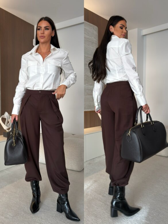Trousers Mauricio with viscose chocolat