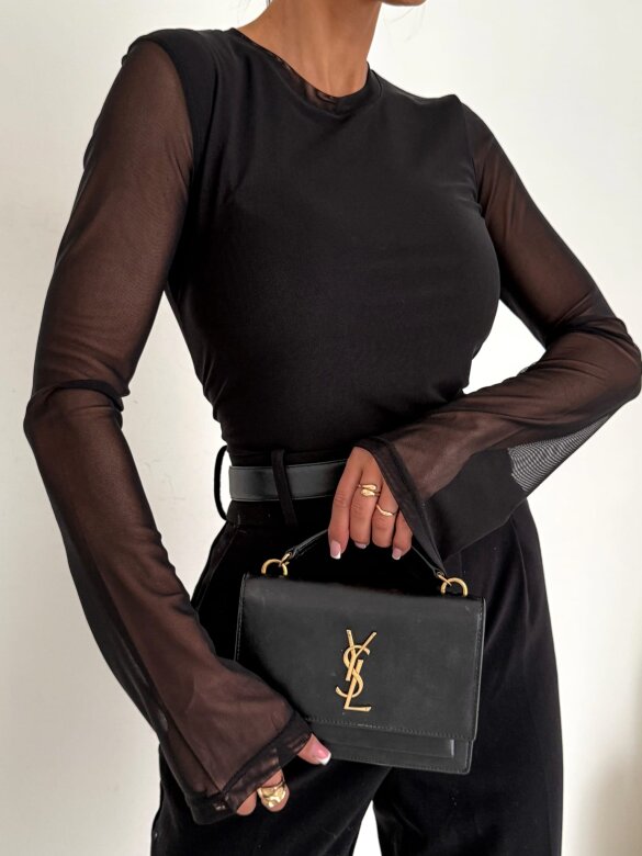 Bluzka Rona z siateczką czarna