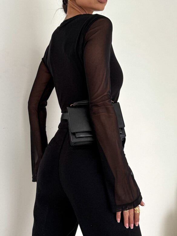 Bluzka Rona z siateczką czarna