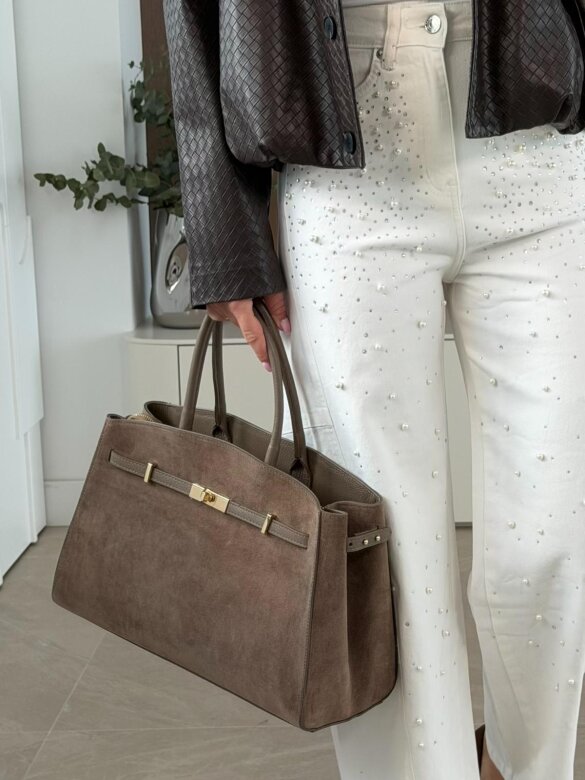 Torebka Verde skóra naturalna mocca