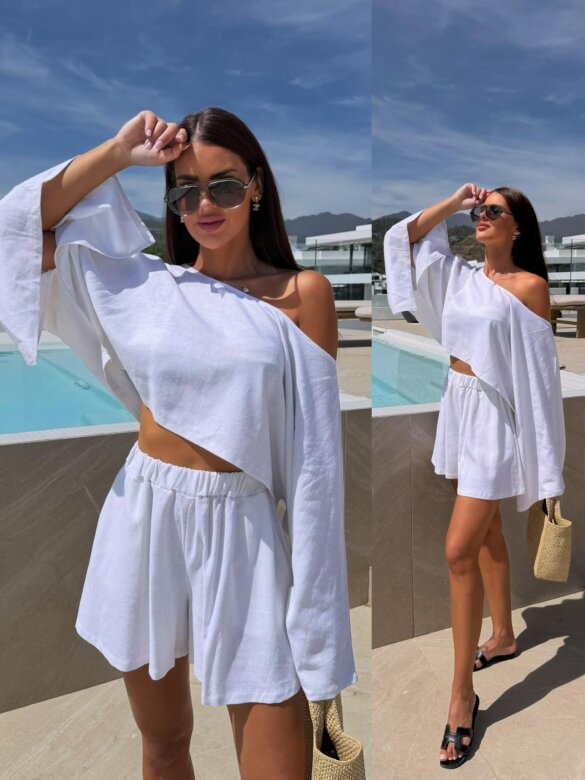 Set 2in1 Casual Chic linen white