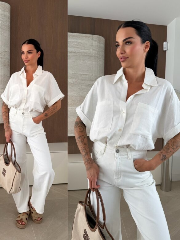 Shirt Saviera linen ecru 