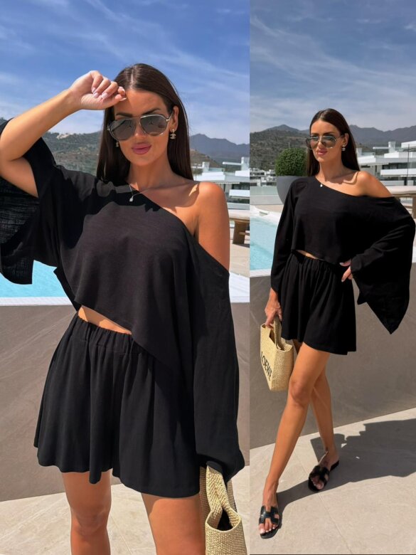 Set 2in1 Casual Chic linen black