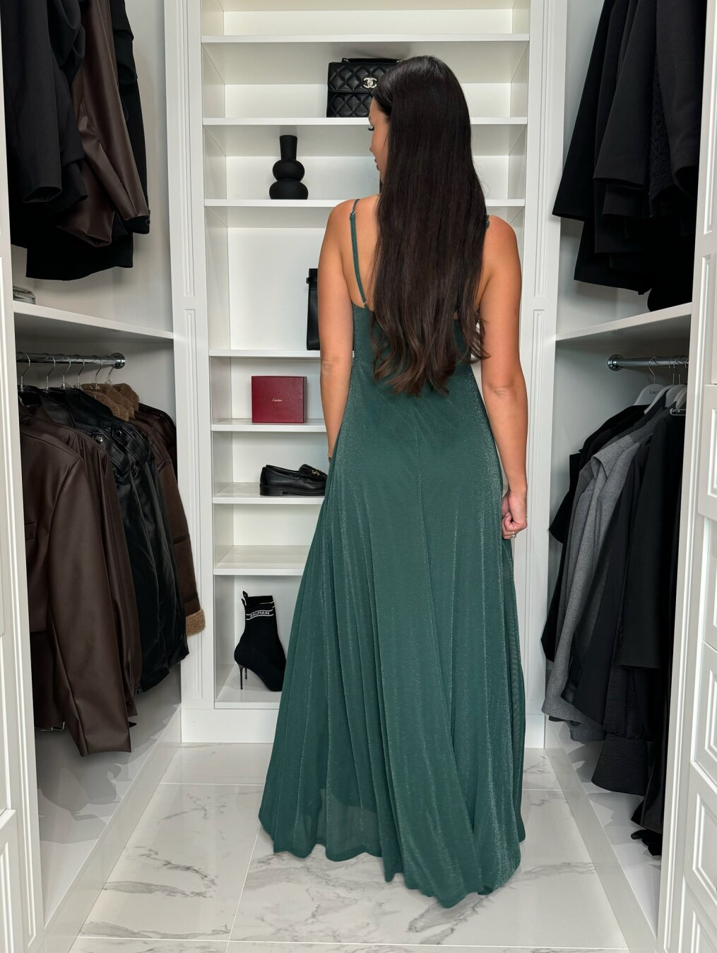 Dress Elissa maxi with glitter green 5