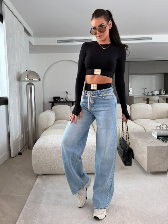 Spodnie Shani jeans baggy niebieskie