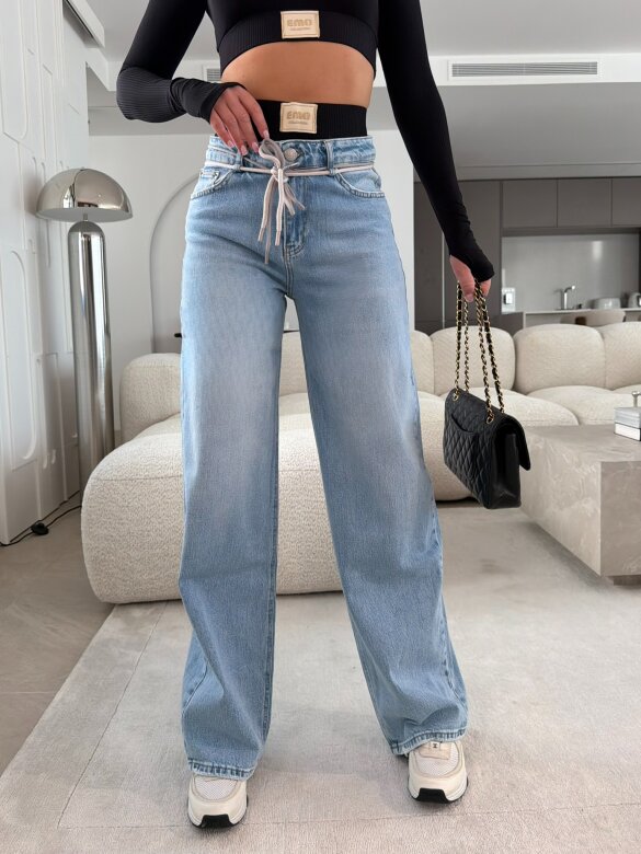 Spodnie Shani jeans baggy niebieskie