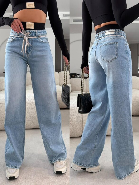 Spodnie Shani jeans baggy niebieskie