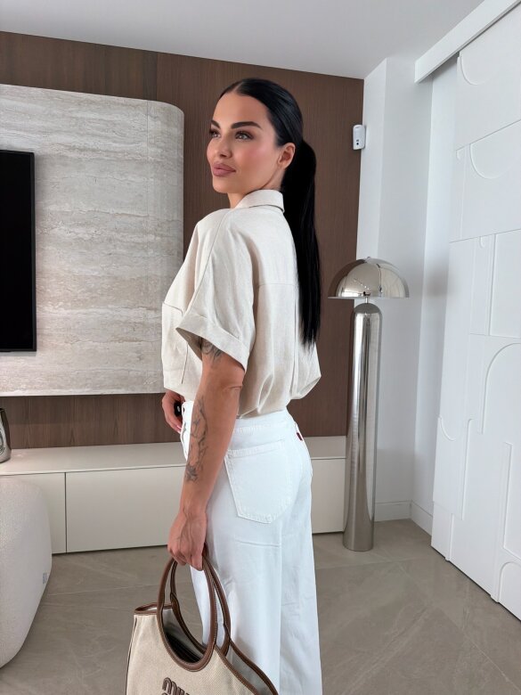 Shirt Saviera linen light beige