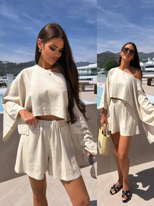 Set 2in1 Casual Chic linen beige