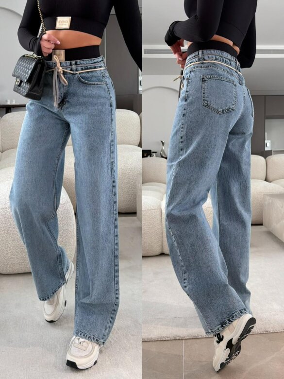 Spodnie Opiro jeans baggy niebieskie