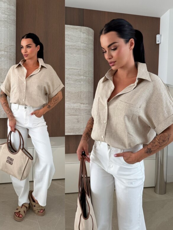 Shirt Saviera linen beige