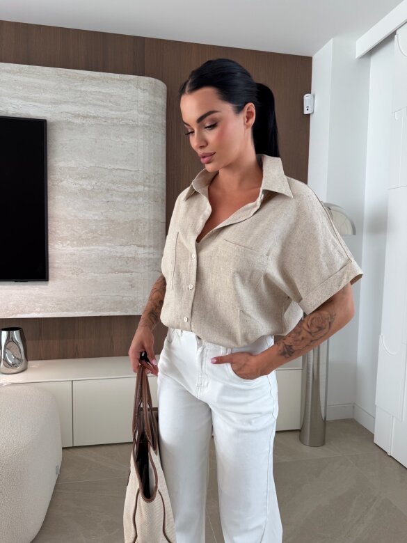 Shirt Saviera linen beige