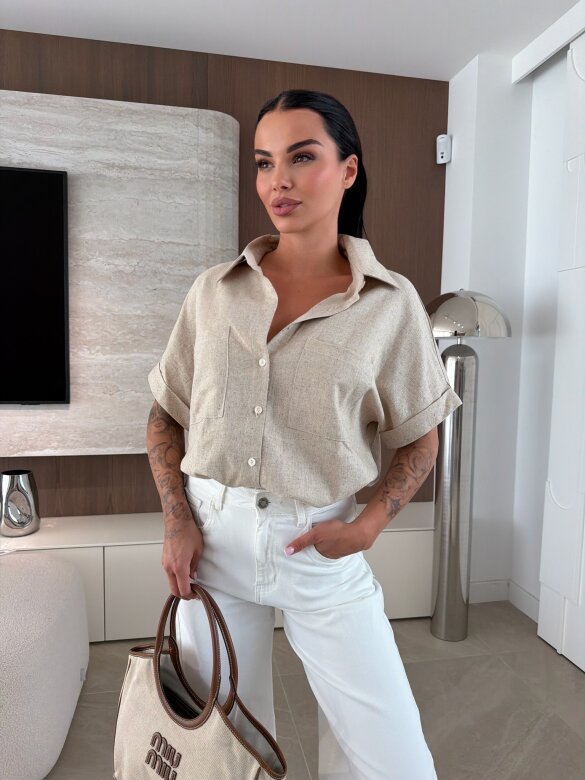 Shirt Saviera linen beige