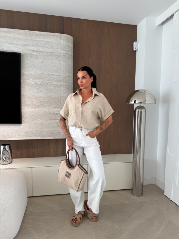 Shirt Saviera linen beige