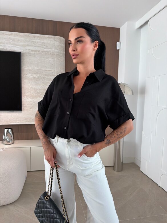 Shirt Saviera linen black