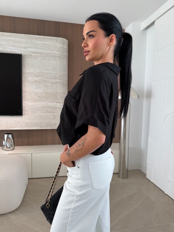 Shirt Saviera linen black