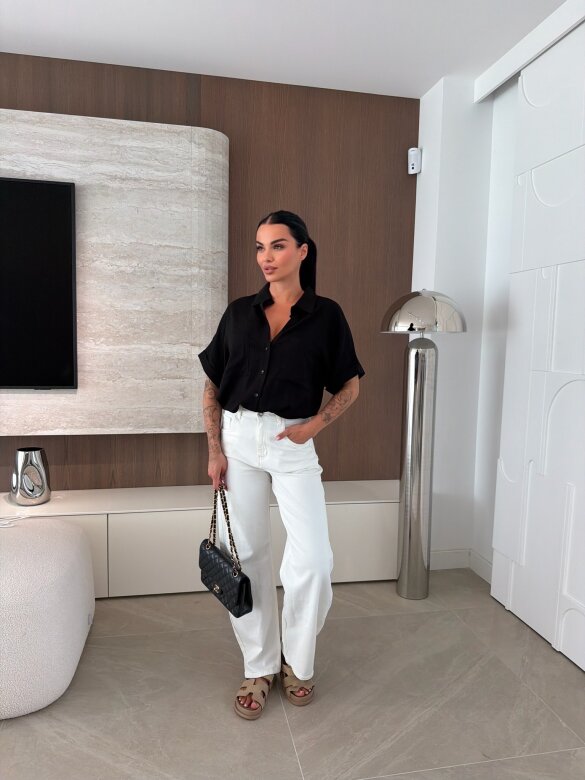 Shirt Saviera linen black