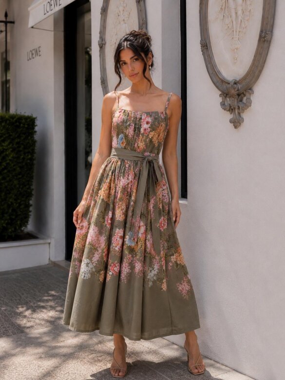 Dress Camillo green-orange