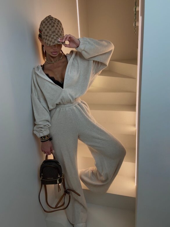 Kombinezon Lorisson II z wełną jasnobeżowy 