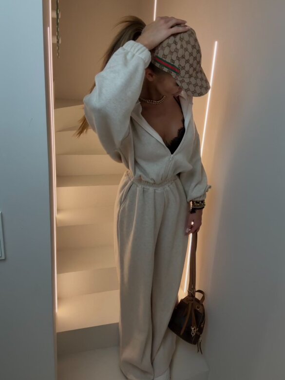 Kombinezon Lorisson II z wełną jasnobeżowy 