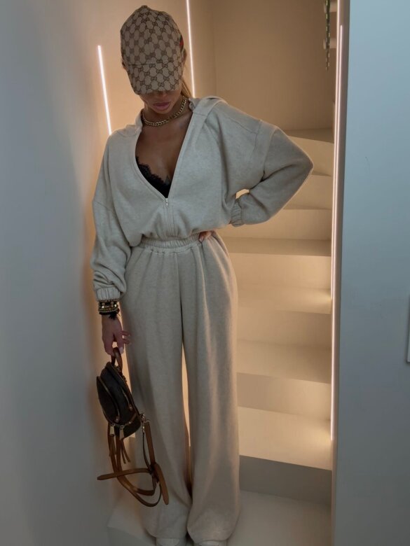 Kombinezon Lorisson II z wełną jasnobeżowy 