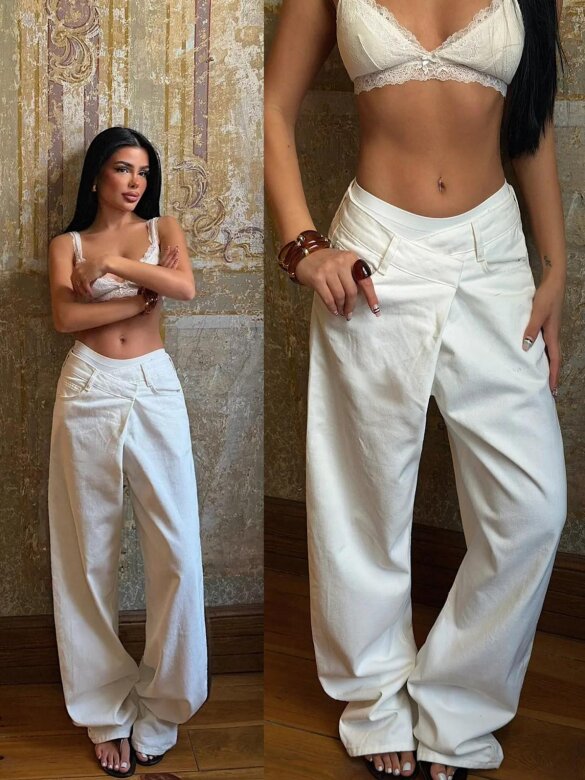 Trousers Maise jeans ecru 