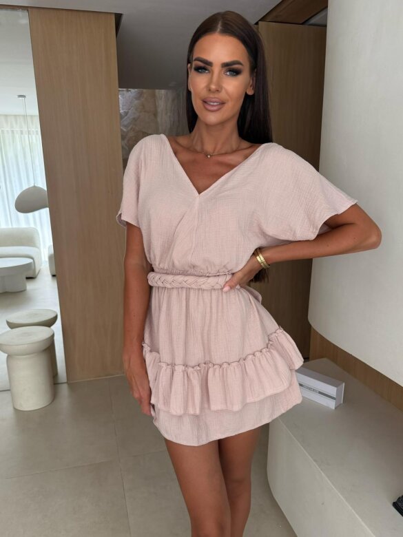 Sukienka Billie mini muślinowa nude 
