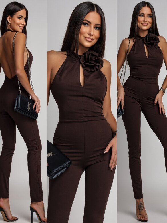 Kombinezon Porto z różą czekoladowy