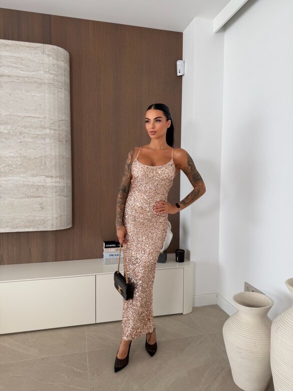 Sukienka Lacey z cekinami złota 