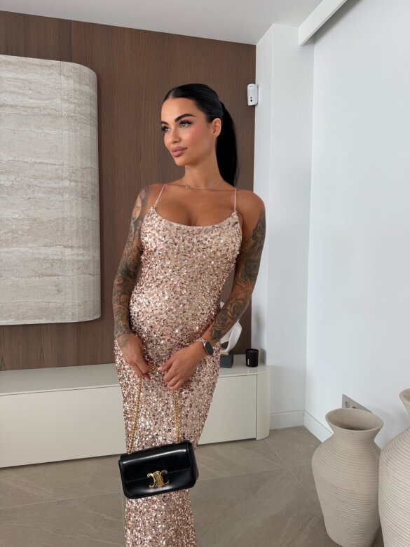 Sukienka Lacey z cekinami złota 