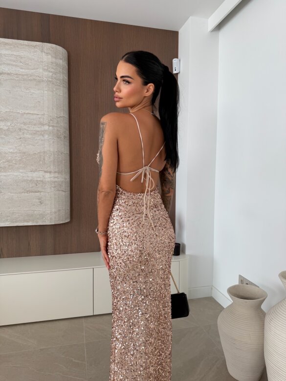 Sukienka Lacey z cekinami złota 