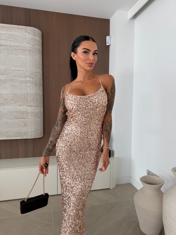 Sukienka Lacey z cekinami złota 