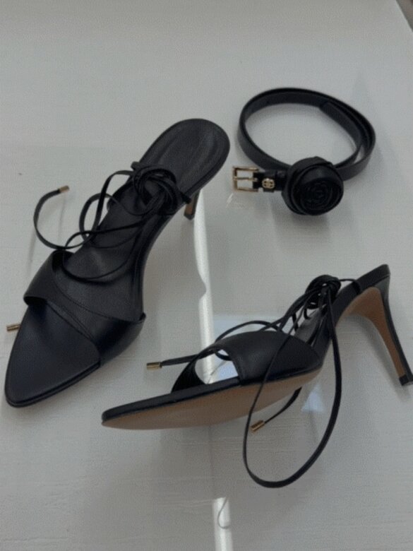 Szpilki Avorra skórzane czarne