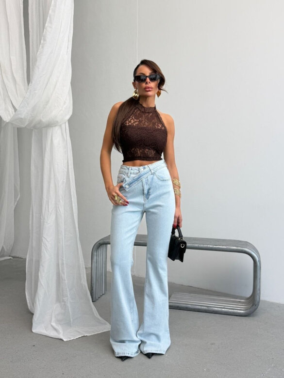 Trouser Clifton bells jeans light blue 