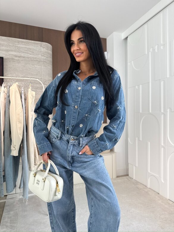 Koszula Adrienn jeans niebieska