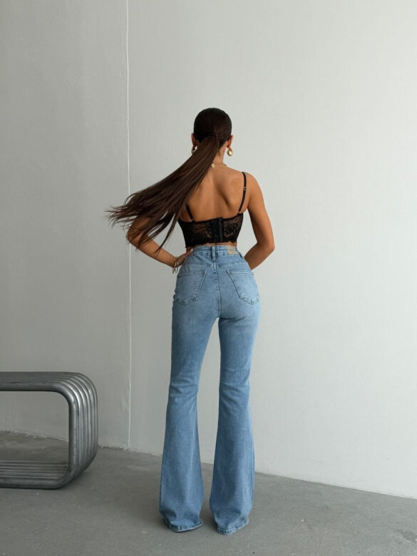 Spodnie Clifton dzwony jeans niebieskie