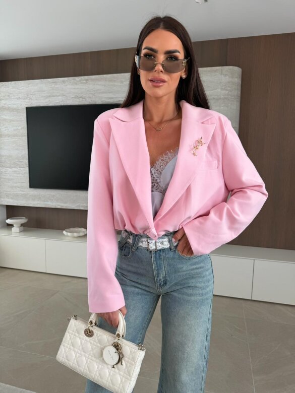 Marynarka Hassler short pudrowa 