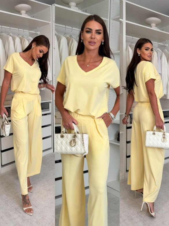 Komplet 2w1 Luno z wiskozy butter yellow