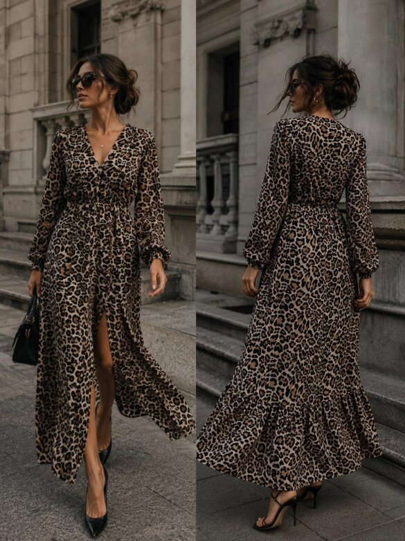 Dress Evena beige-black