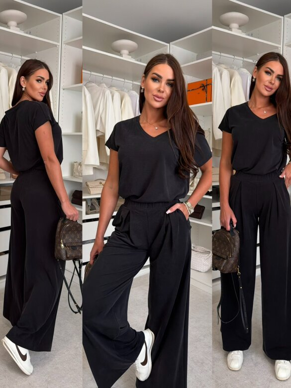 Komplet 2w1 Luno z wiskozy czarny 