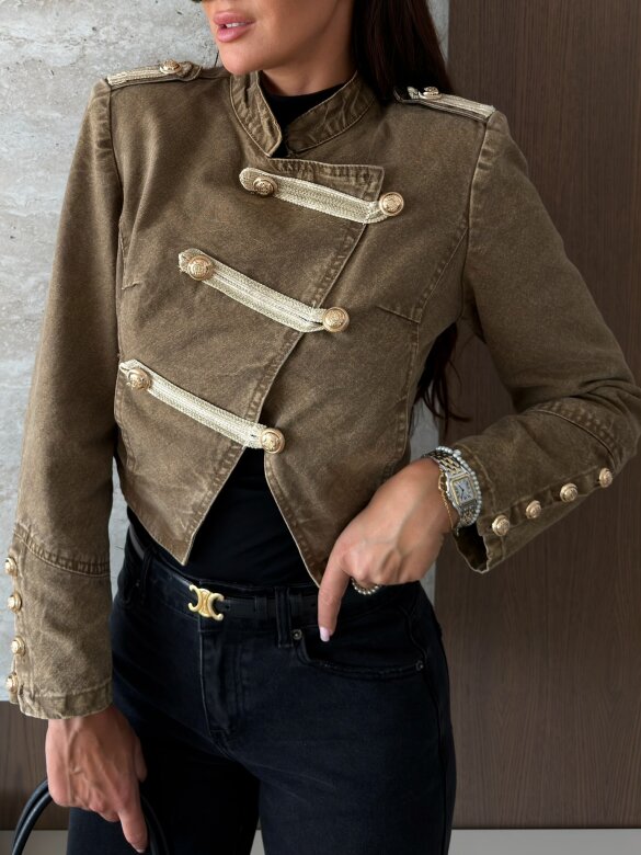 Kurtka Variety jeans brązowo-złota